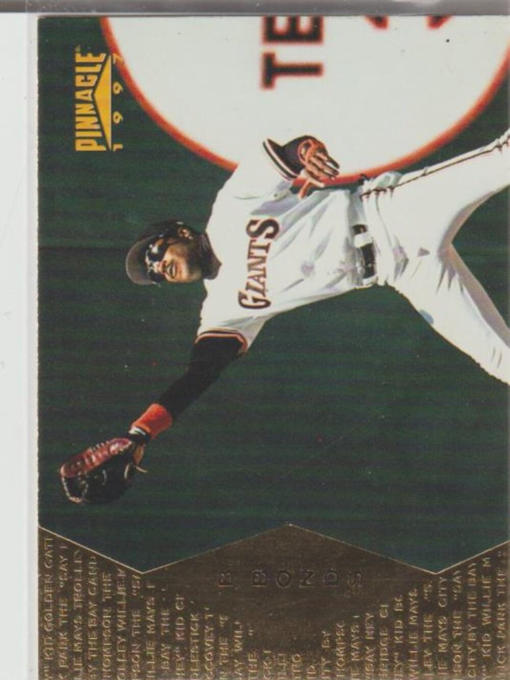 Barry Bonds 1997 Pinnacle S. F. Giants #97